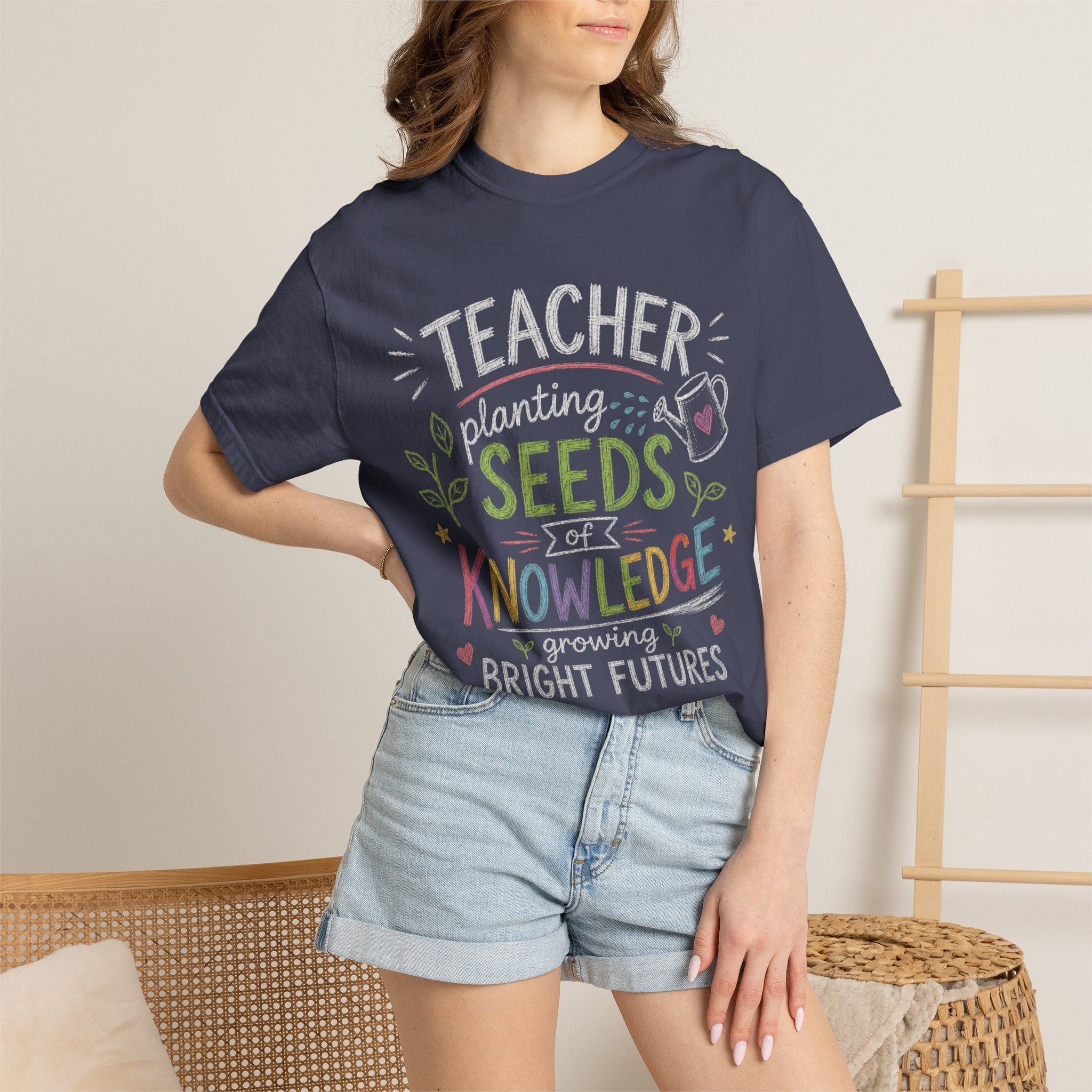 Teacher Planting Seeds of Knowledge Growing Bright Futures