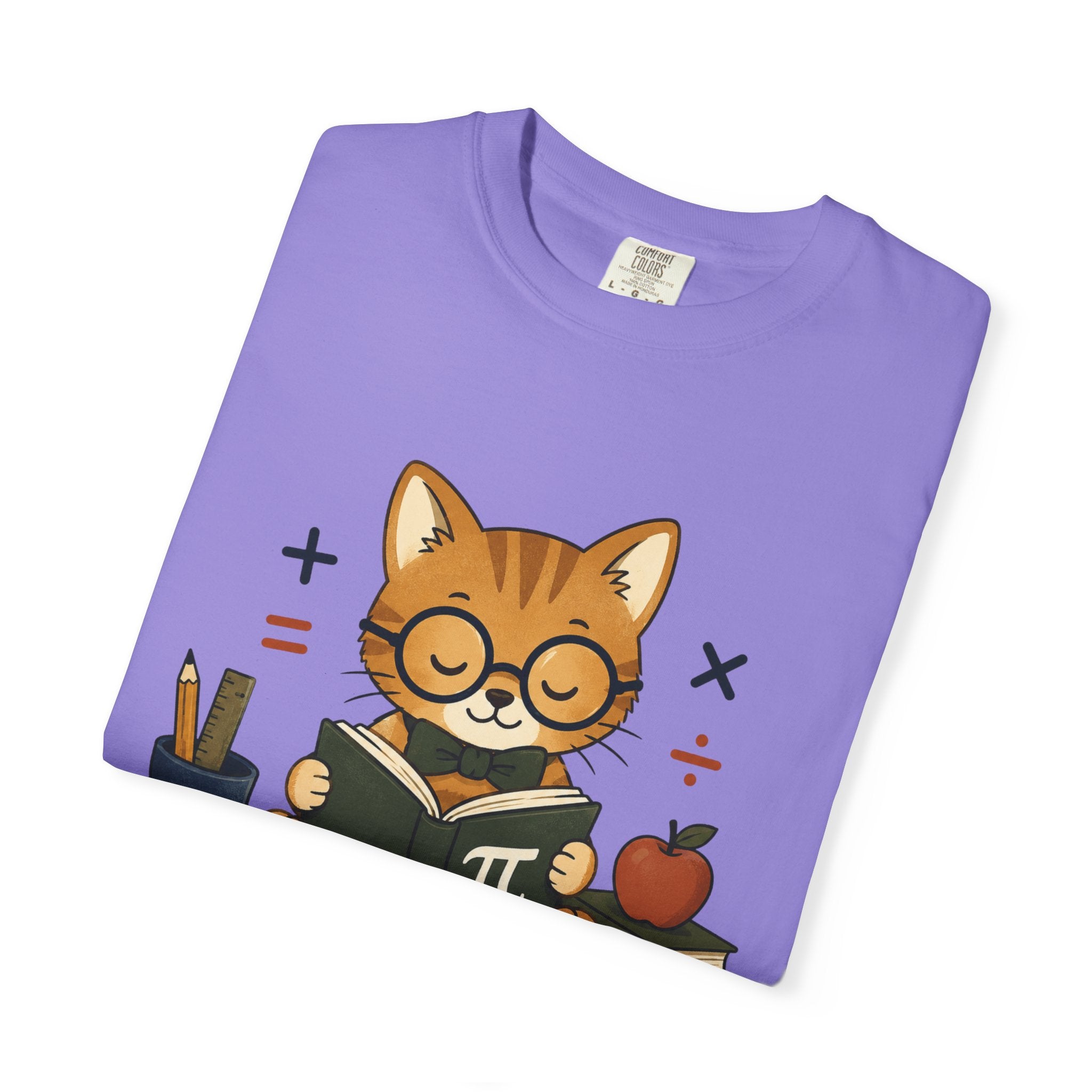 Scholarly Cat with Mathematics Textbook