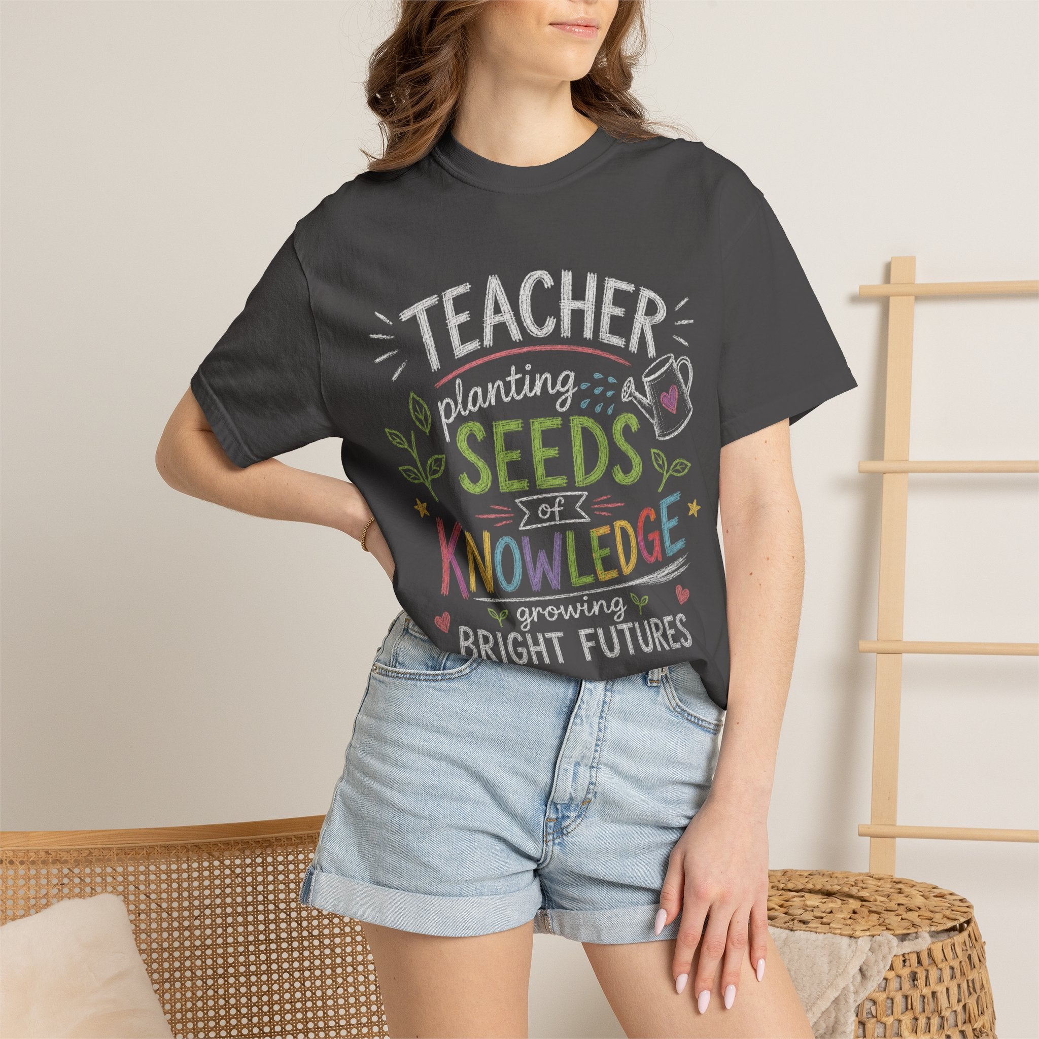 Teacher Planting Seeds of Knowledge Growing Bright Futures