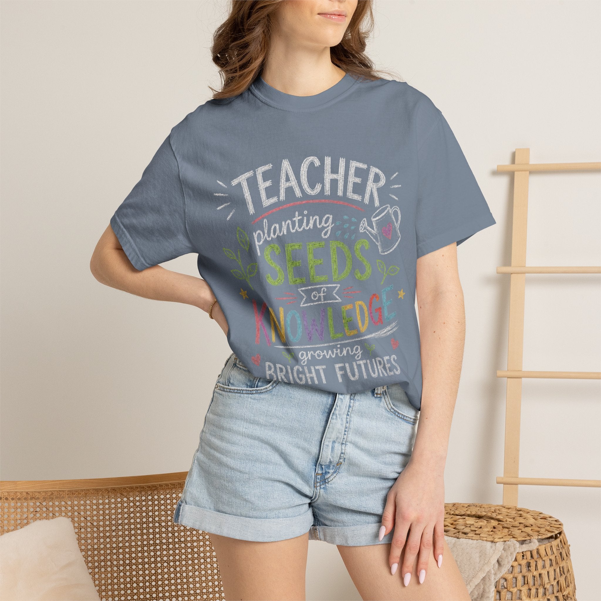 Teacher Planting Seeds of Knowledge Growing Bright Futures