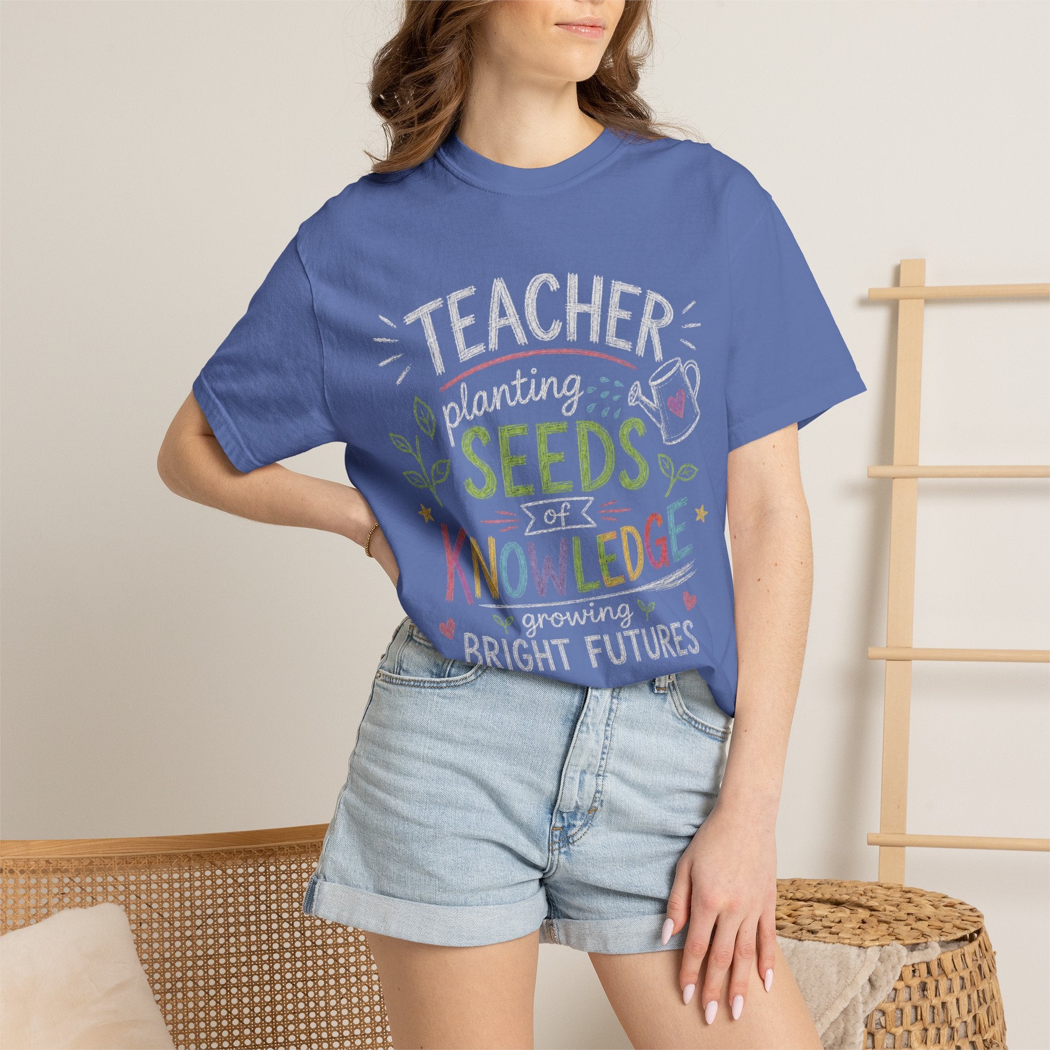 Teacher Planting Seeds of Knowledge Growing Bright Futures