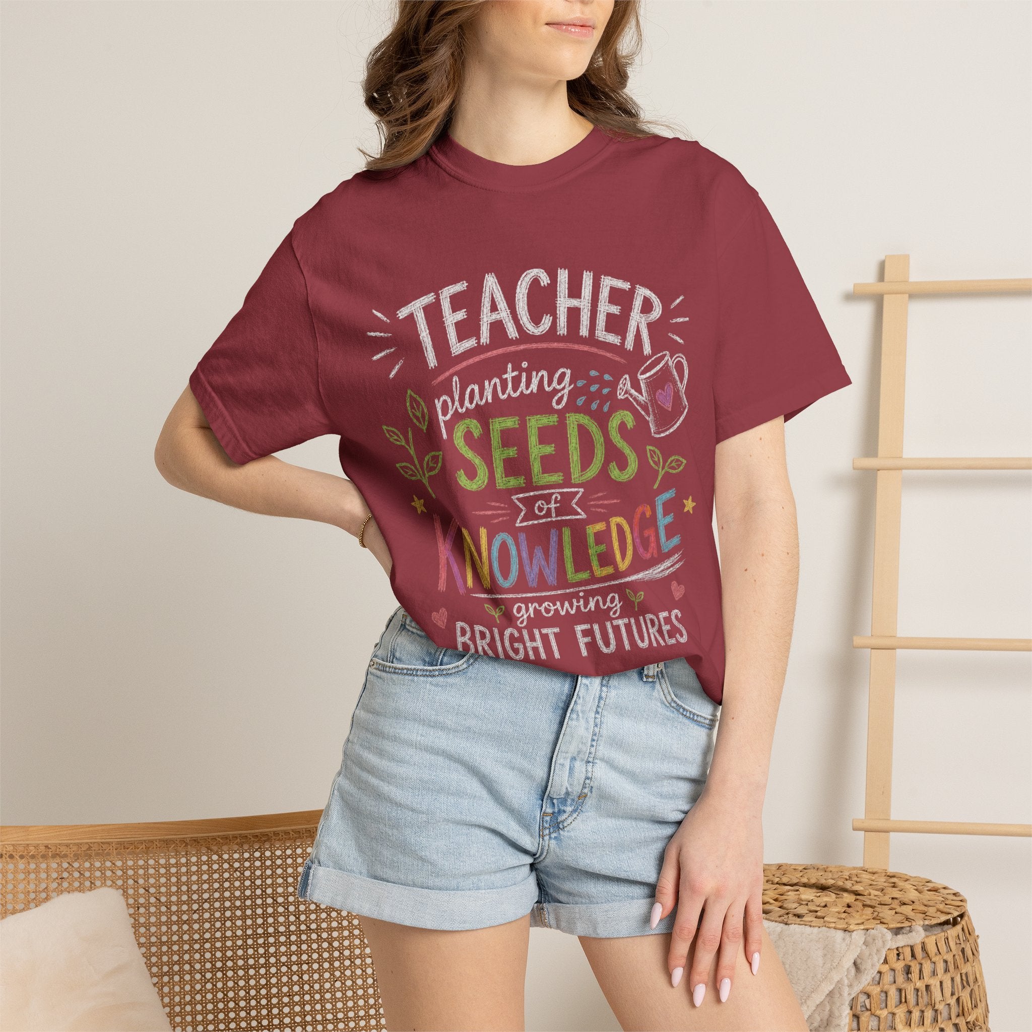 Teacher Planting Seeds of Knowledge Growing Bright Futures