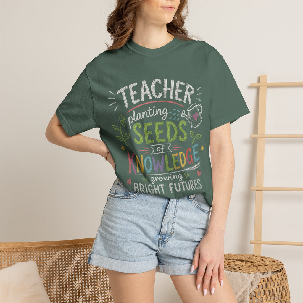 Teacher Planting Seeds of Knowledge Growing Bright Futures