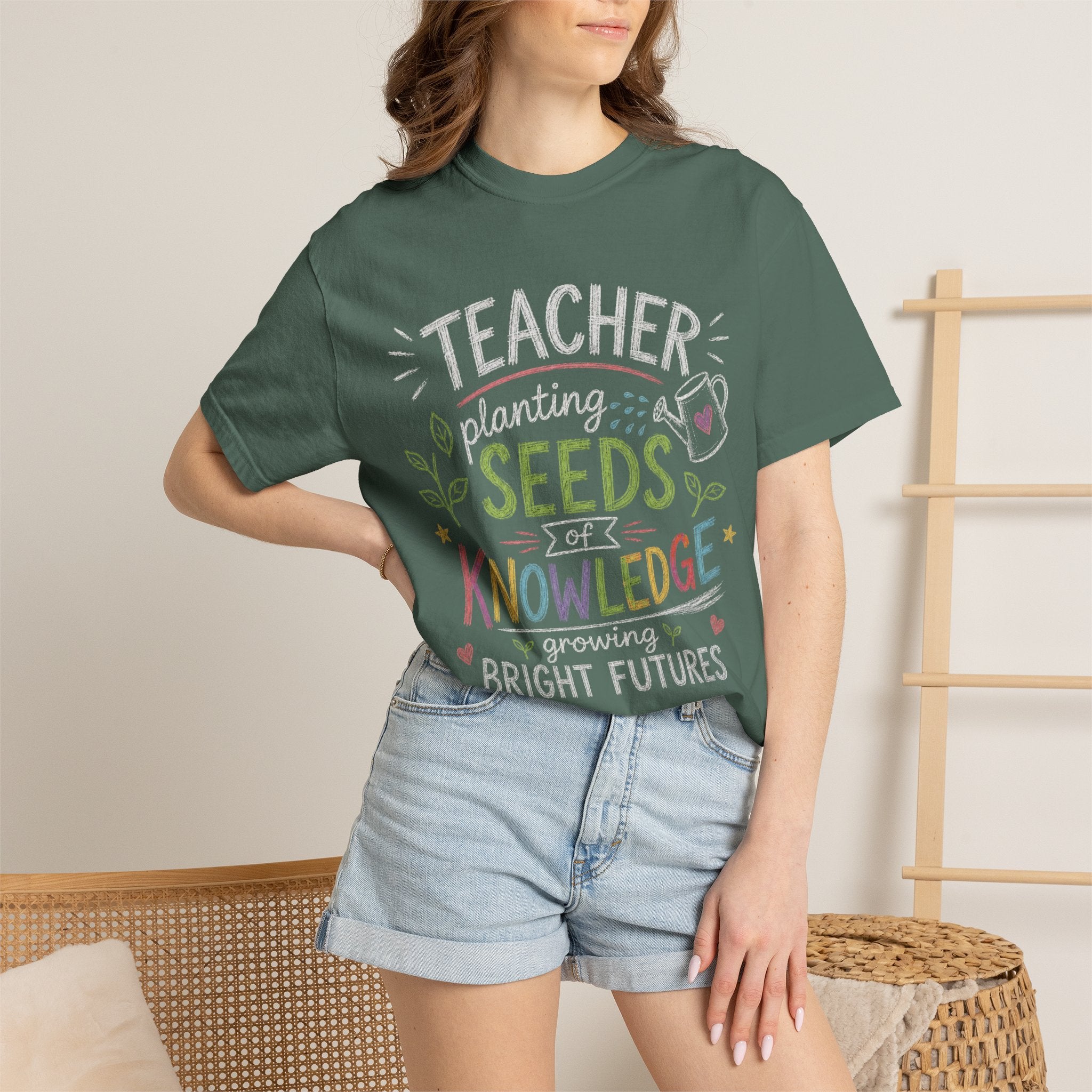 Teacher Planting Seeds of Knowledge Growing Bright Futures
