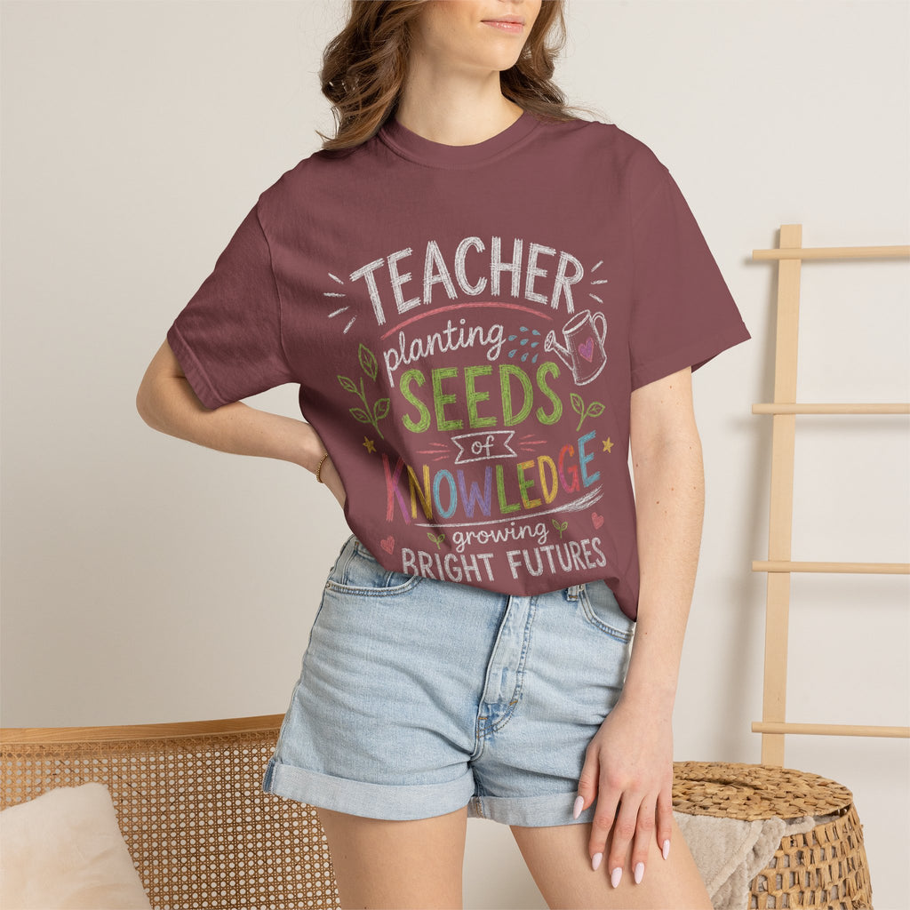 Teacher Planting Seeds of Knowledge Growing Bright Futures