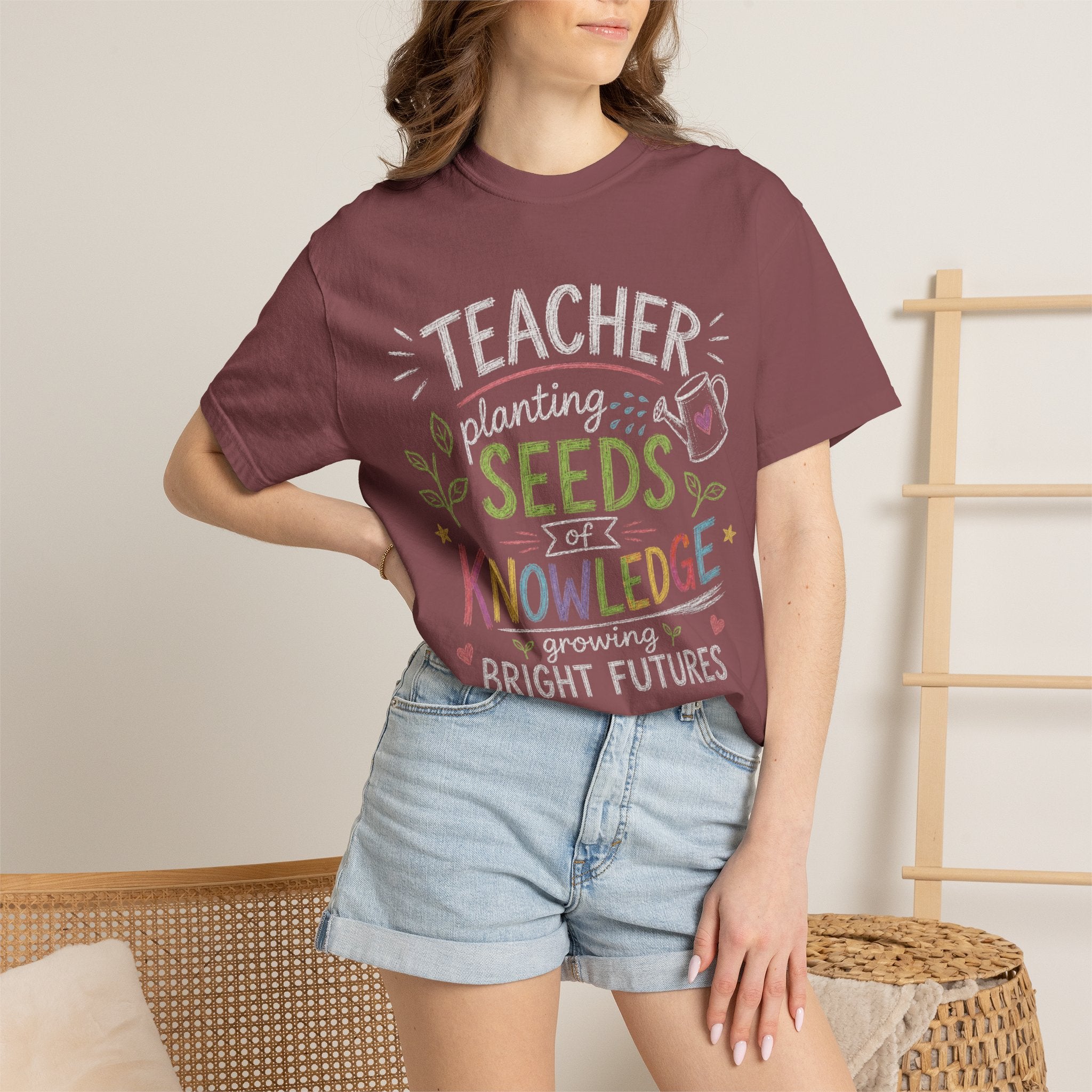 Teacher Planting Seeds of Knowledge Growing Bright Futures