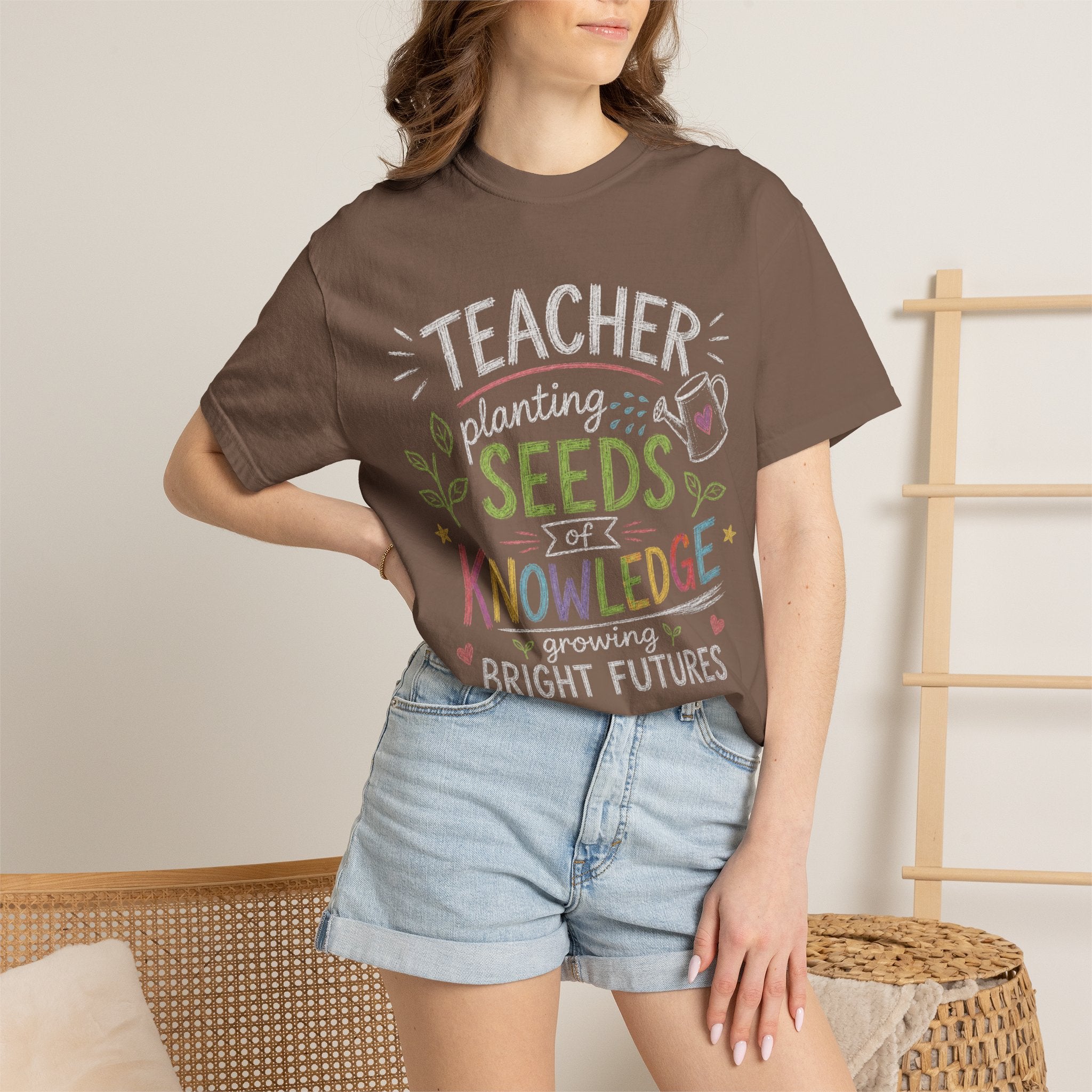 Teacher Planting Seeds of Knowledge Growing Bright Futures