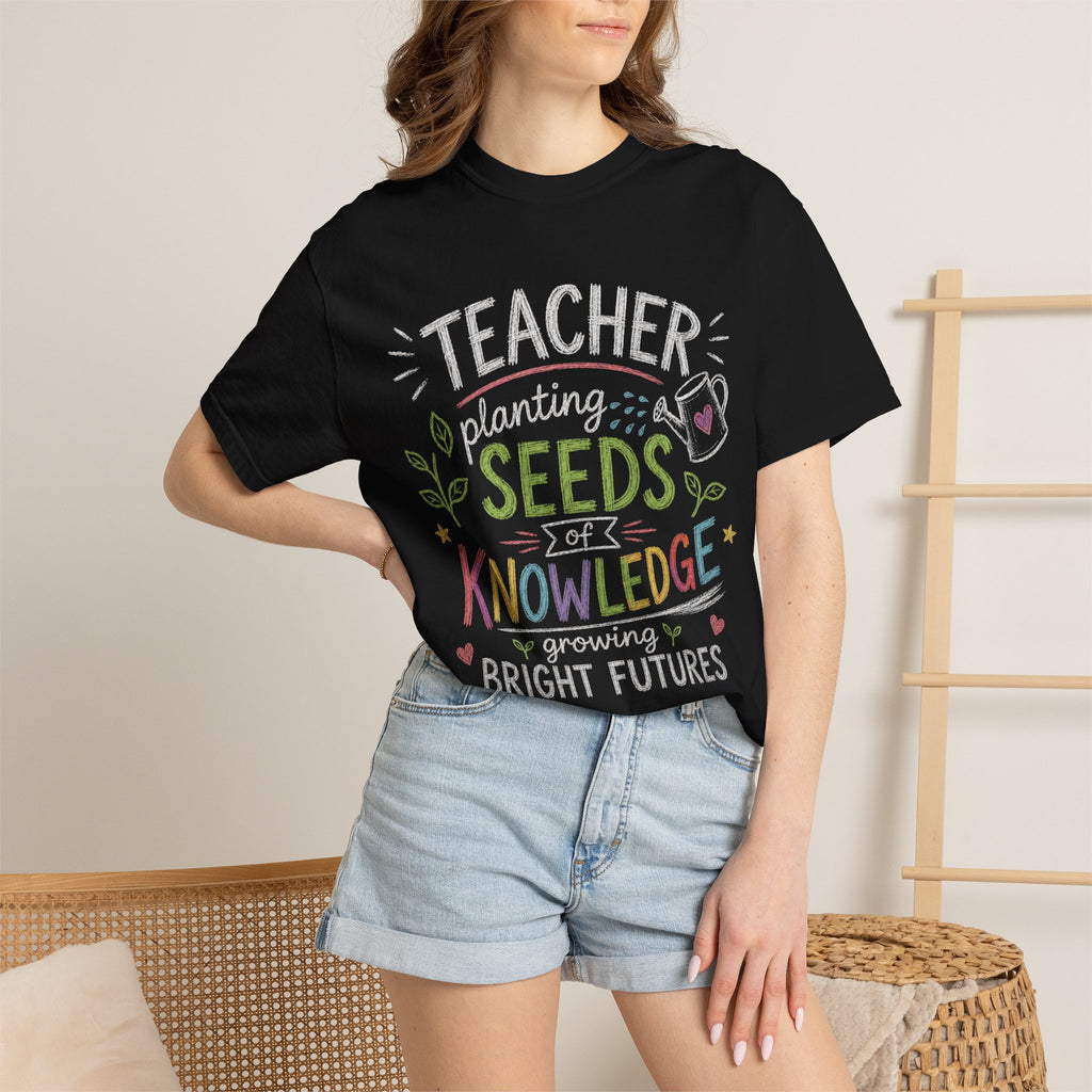 Teacher Planting Seeds of Knowledge Growing Bright Futures