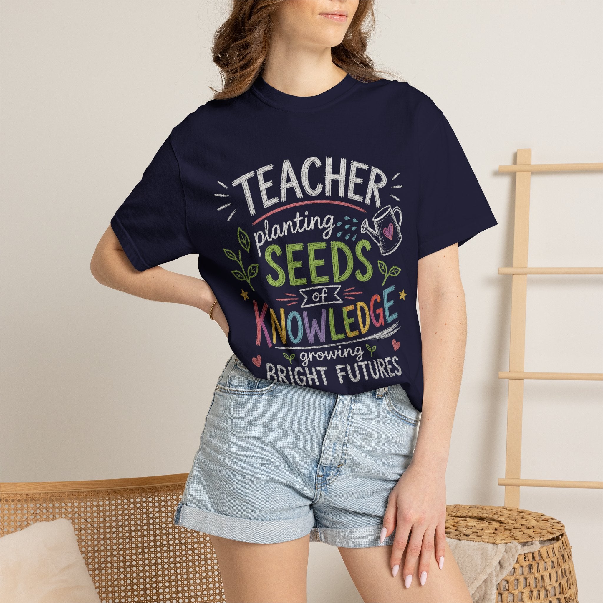 Teacher Planting Seeds of Knowledge Growing Bright Futures